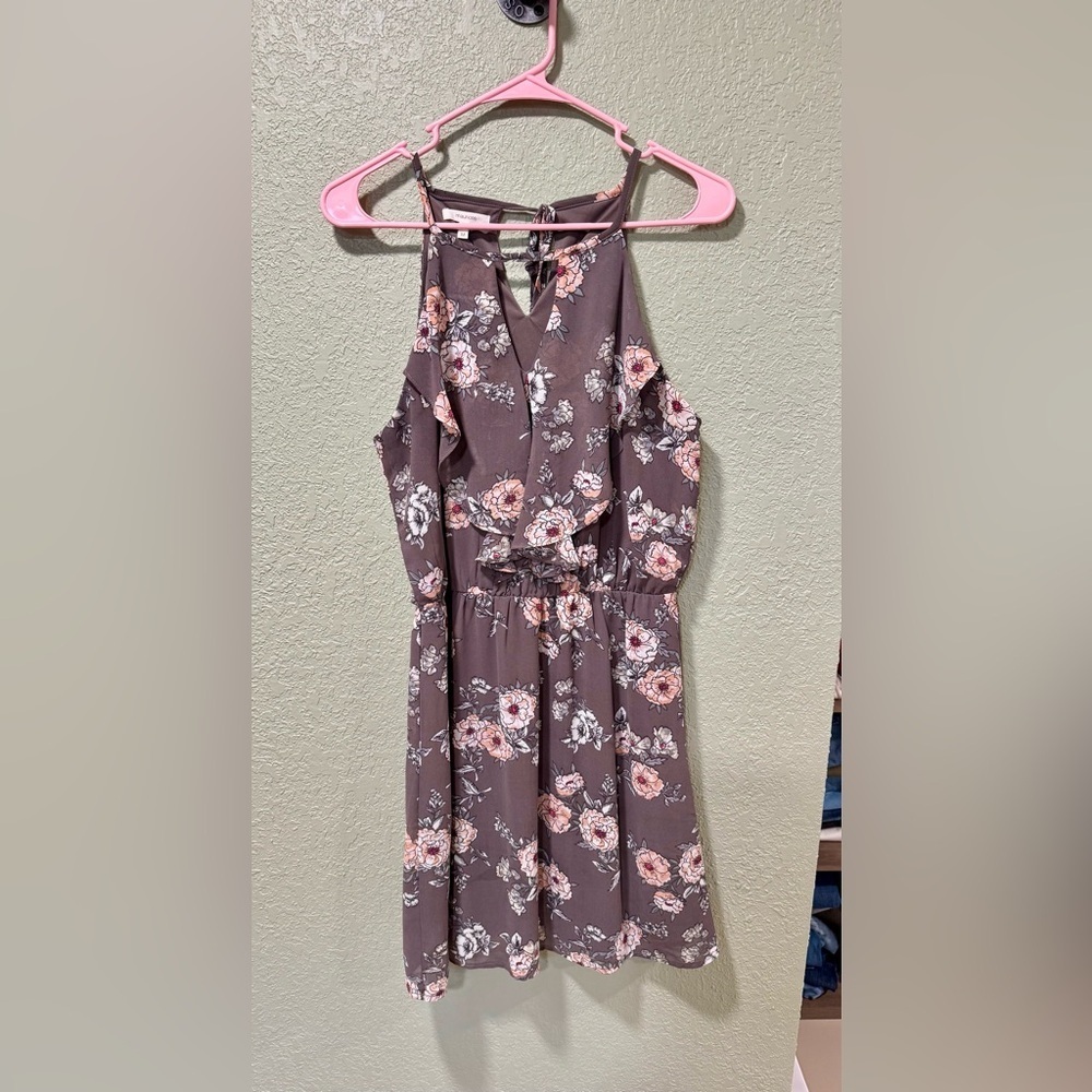 Maurices Floral Cutout Dress - Peach and White
